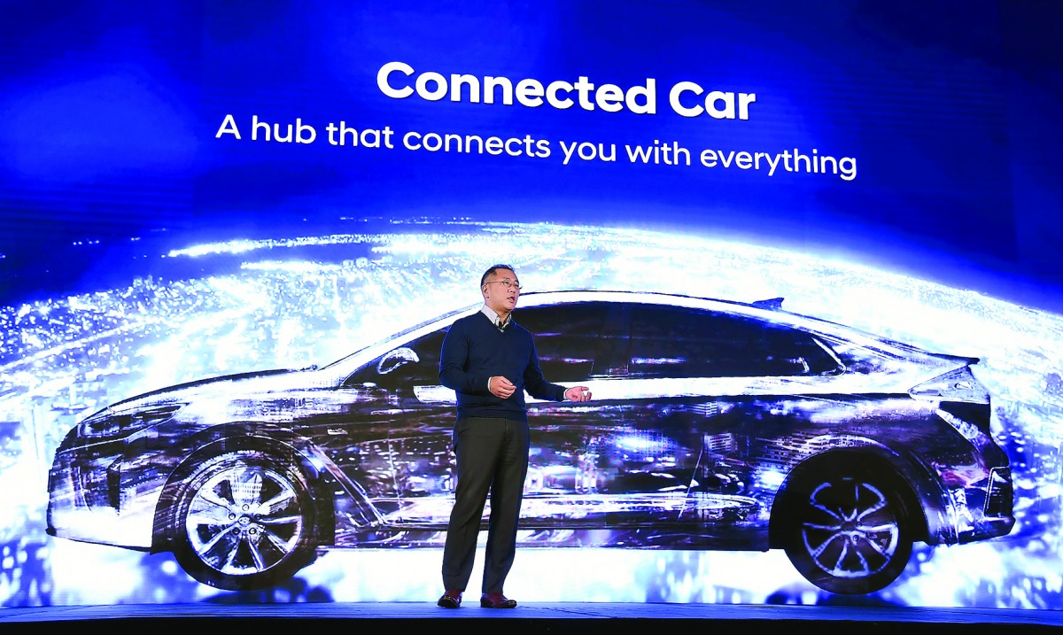 Hyundai Motor Co Vice-Chairman Euisun Chung speaks during a press event for CES 2017 at the Mandalay Bay Convention Center in Las Vegas, Nevada.