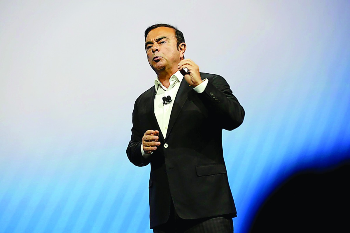 Nissan's Chairman of the Board and CEO, Carlos Ghosn, explaining Nissan Seamless Autonomous Mobility at CES 2017 in Las Vegas.