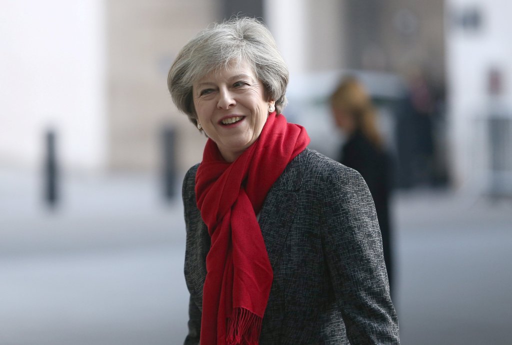 Britain's Prime Minister Theresa May arrives at the BBC's Broadcasting House in London, Britain January 22, 2017. REUTERS/Neil Hall
