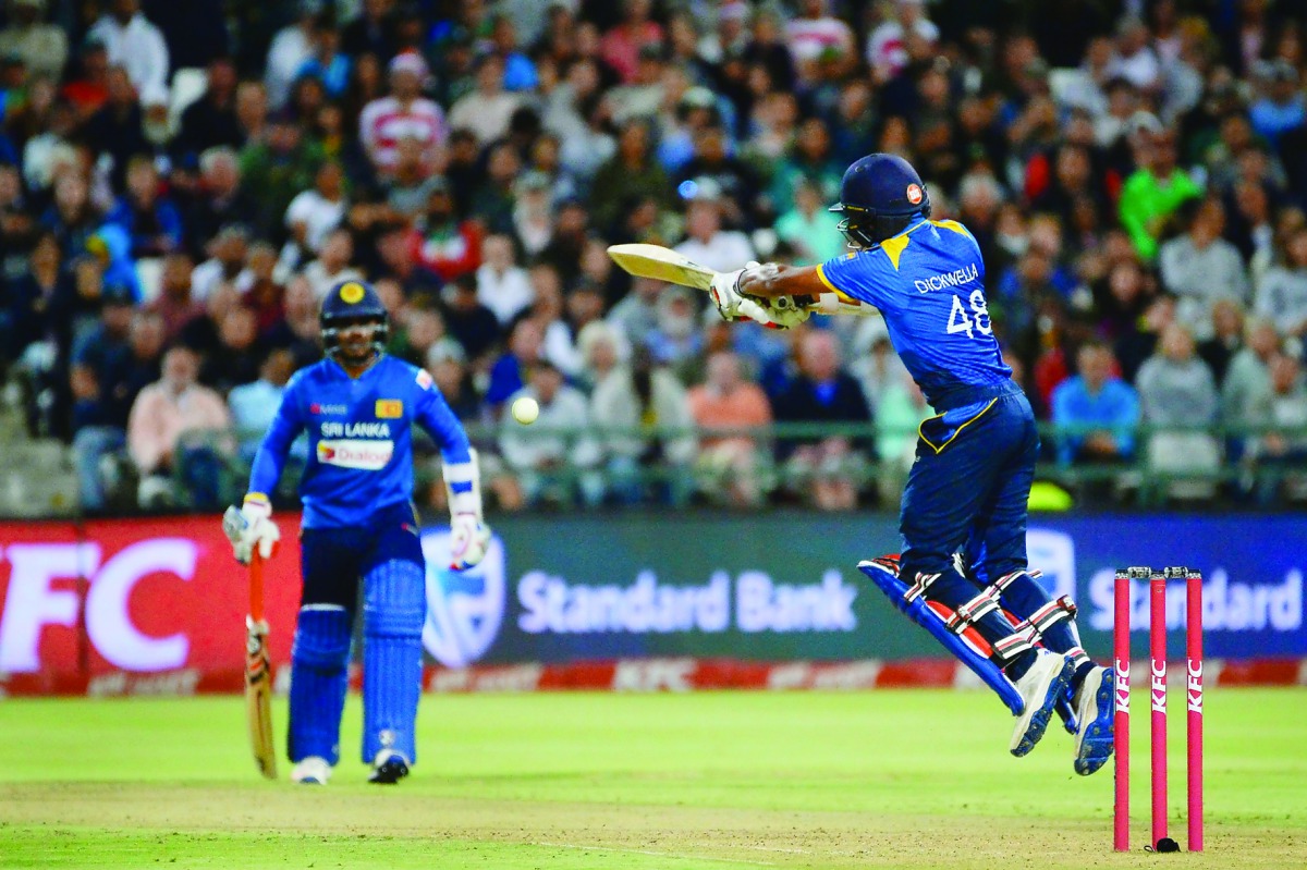 Sri Lanka's Niroshan Dickwella bats during the final T20 against South Africa in Cape Town on Wednesday.