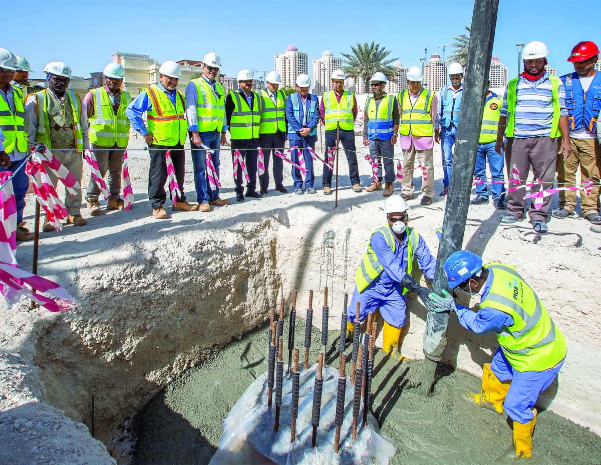 Officials at the foundation stone laying ceremony