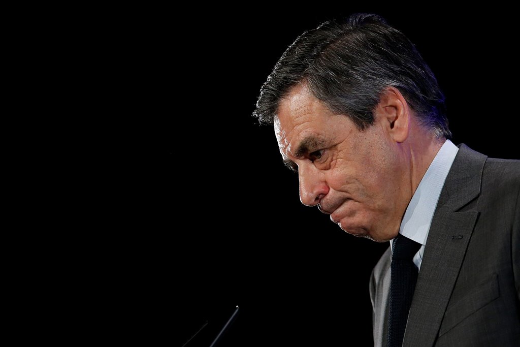 Francois Fillon, a former French prime minister, member of The Republicans political party and 2017 presidential candidate of the French centre-right, attends a political rally in Chasseneuil-du-Poitou near Poitiers, France February 9, 2017. REUTERS/Steph