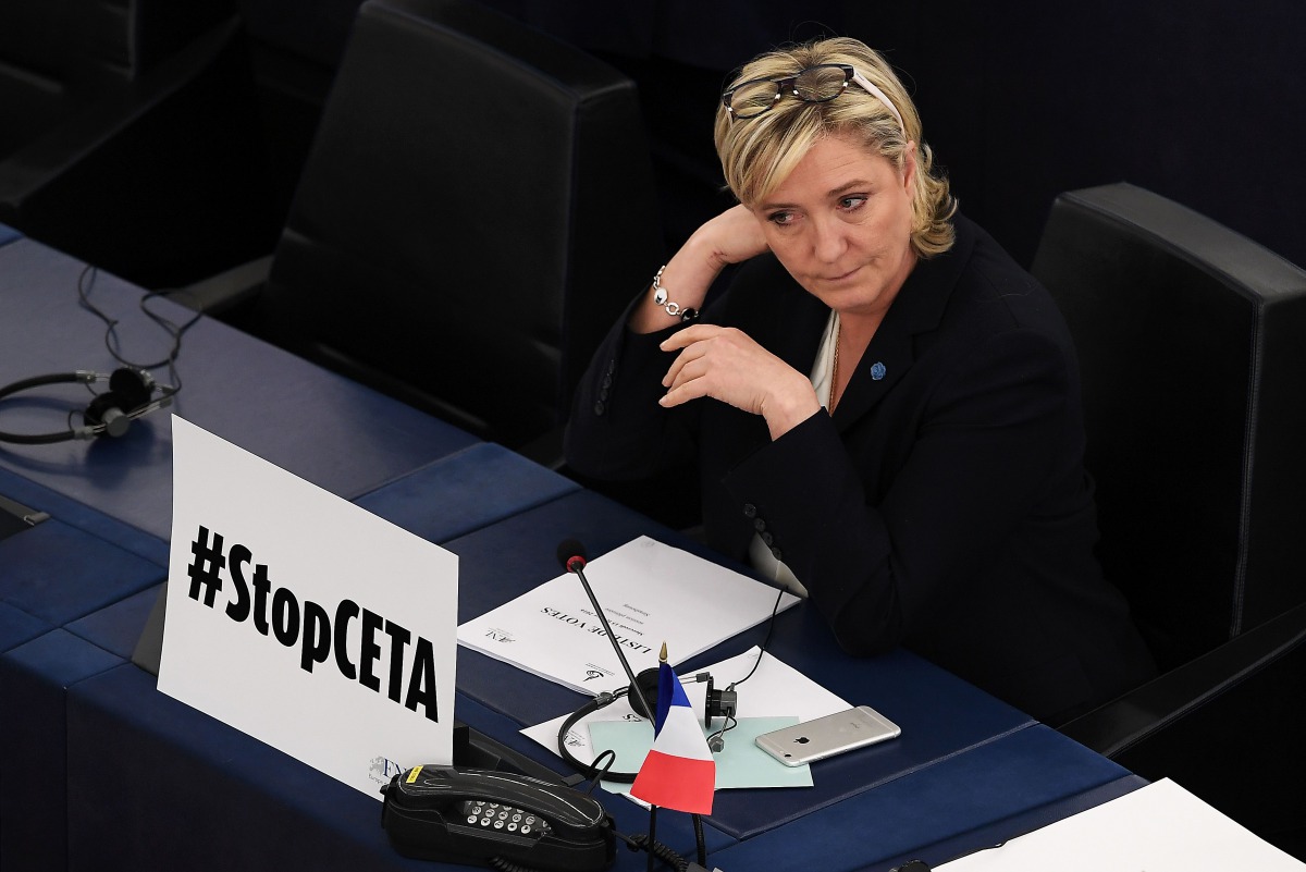 French presidential election candidate for the far-right Front National (FN) party and European MP Marine Le Pen at the European Parliament in Strasbourg, eastern France, on February 15, 2017.  (AFP / FREDERICK FLORIN))