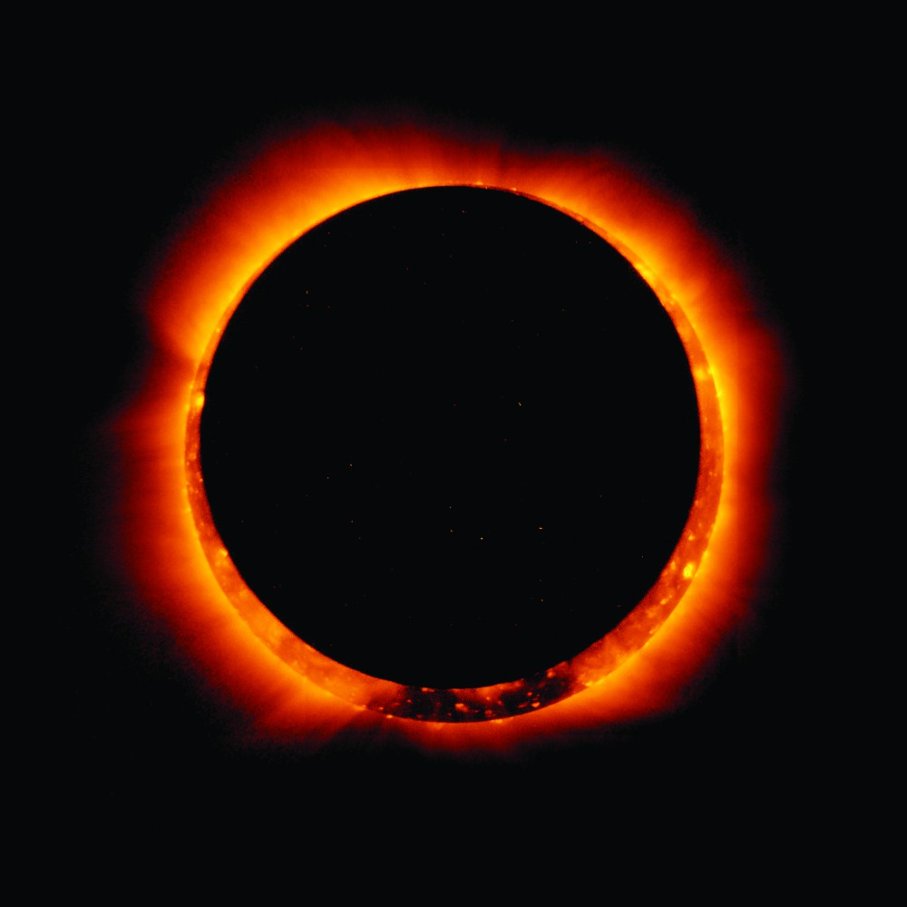 Sun spots are seen as the moon moves into a full eclipse position after reaching annularity during the first annular eclipse seen in the US since 1994 on May 20, 2012.
