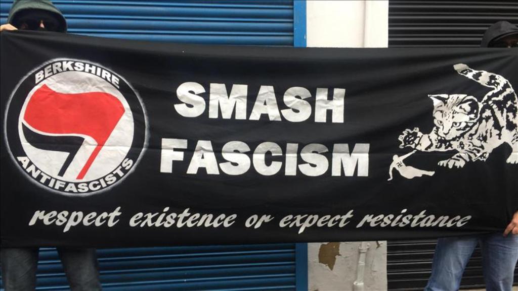 More than a hundred activists and artists hold a rally in front of an East London art gallery which has been accused of providing a platform for far-right and neo-Nazi activities in London, England, United Kingdom on February 25, 2017. ( Ahmet Gürhan Kart