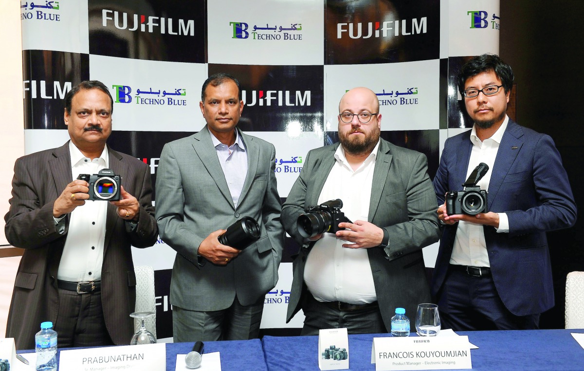 FROM LEFT:  K V Gopalakrishnan, General Manager, Techno Blue; Prabhunathan, Senior Manager, Imaging Division, Techno Blue with officials of Fujifilm, Francois Kouyoumjian (Product Manager), Electronic Imaging; and Yuta Kawamura ( General Manager, Electron