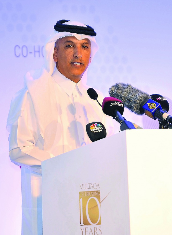 Minister of Finance H E Ali Sherif Al Emadi at the event yesterday. 			
