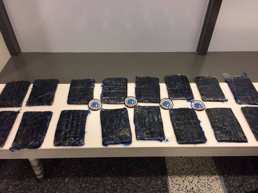 The contraband items were wrapped in carbon paper by the smugglers