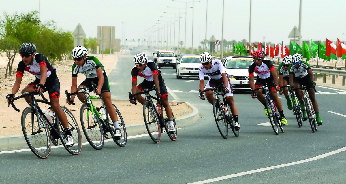 Riders compete on day three of the GCC Road Cycling Championships near the Losail international Circuit yesterday. Picture: Salim Matramkot/The Peninsula 