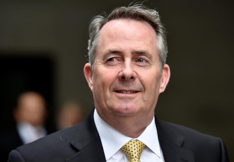 Britain's Secretary of State for International Trade and President of the Board of Trade Liam Fox leaves the BBC studios in London, Britain, 12 March, 2017. REUTERS/Hannah McKay

