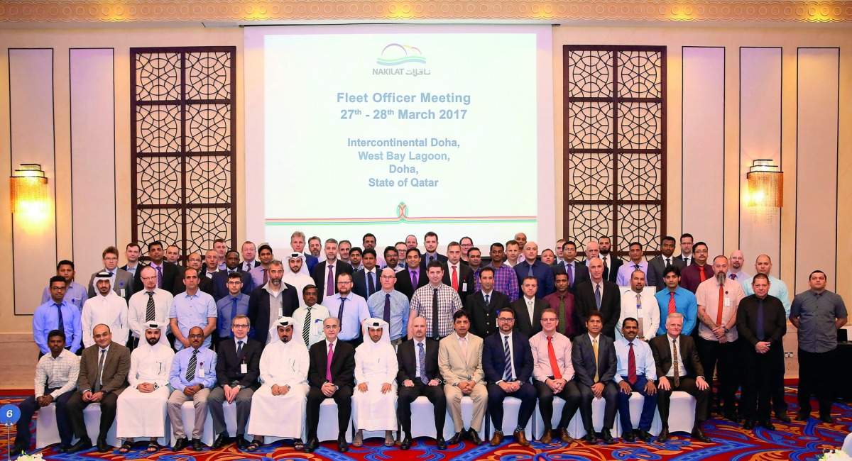 Nakilat employees pose for a picture at the bi-annual Fleet Officers Meeting (FOM) held in Doha.