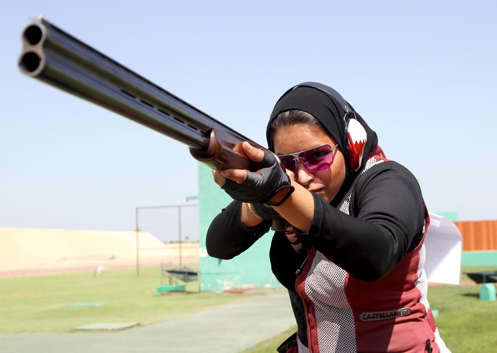 A file picture of a female shooter in action during last year's Emir Shooting and Archery Cup at Losail Shooting Range. This year's event begins today.