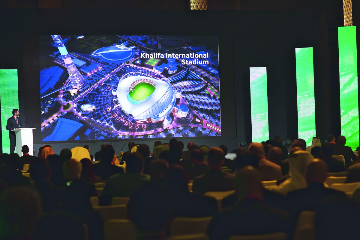 An official explaining at the conference.