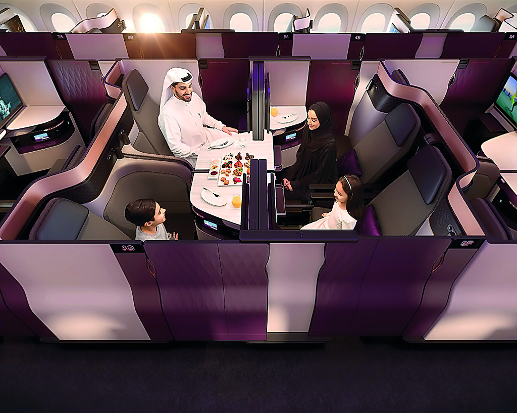 The unique and revolutionary Qsuite of Qatar Airways.