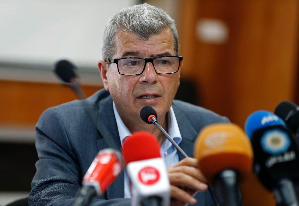 Palestinian Authority official Issa Qaraqee gives a press conference in the Israeli occupied West Bank city of Ramallah on the large number of Palestinians staging hunger strikes in Israeli jails on April 19, 2017. The Palestinians denounced Israel's refu