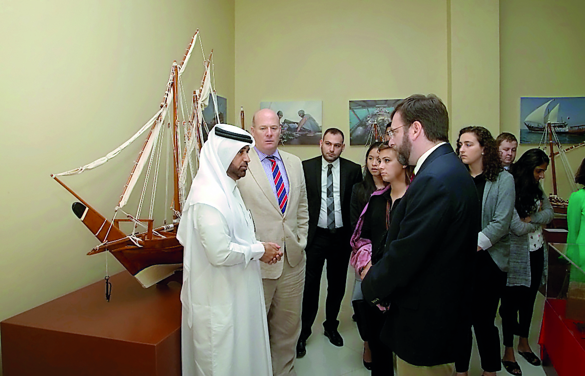 General Manager of the Cultural Village Foundation-Katara, Dr Khalid bin Ibrahim Al Sulaiti, with cultural representatives and academic delegation from the National Council on American-Arab Relations. 