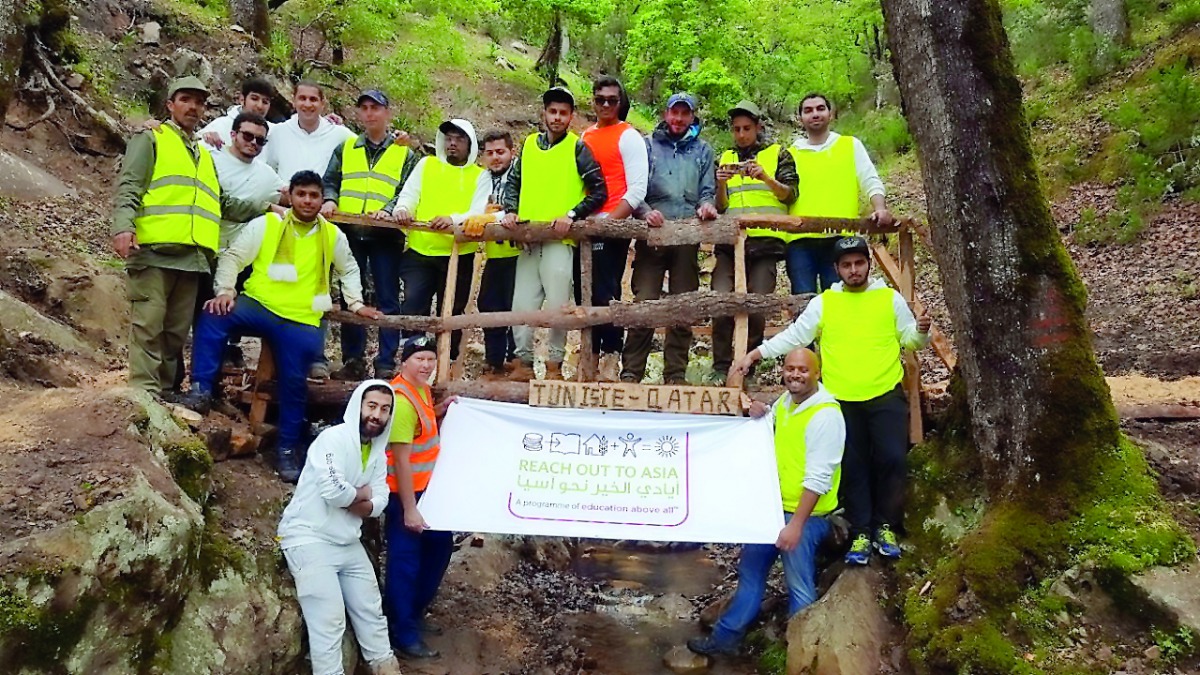 Qatar University students on a 12-day volunteer mission in Tunisia.