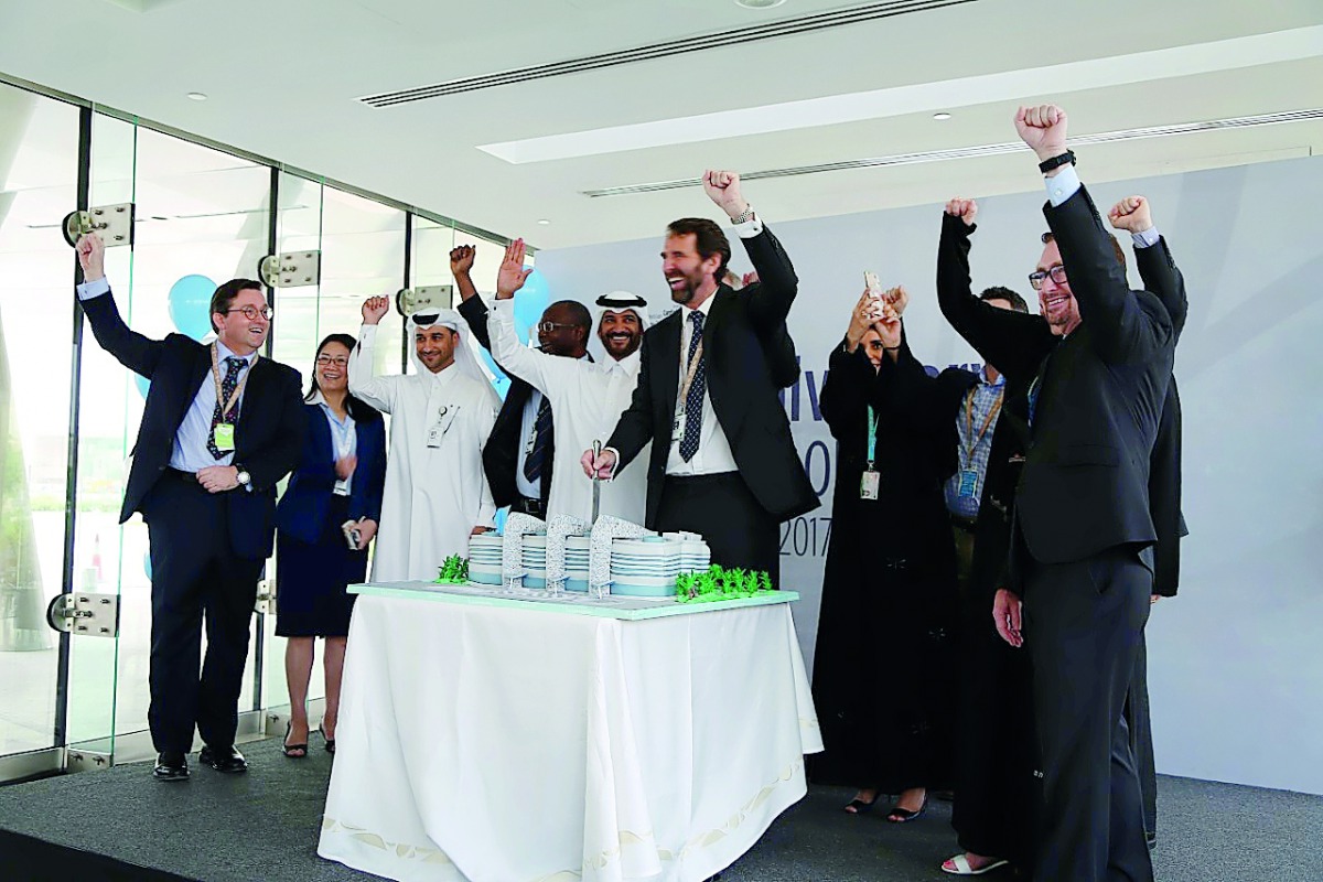Sidra's senior leadership celebrating the first anniversary.