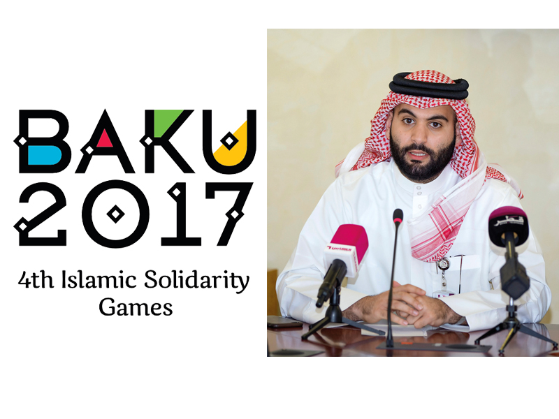 Baku Games logo. Right: Mohammed Saeed Al Misnad, the Chef de Mission of Qatar delegation.
