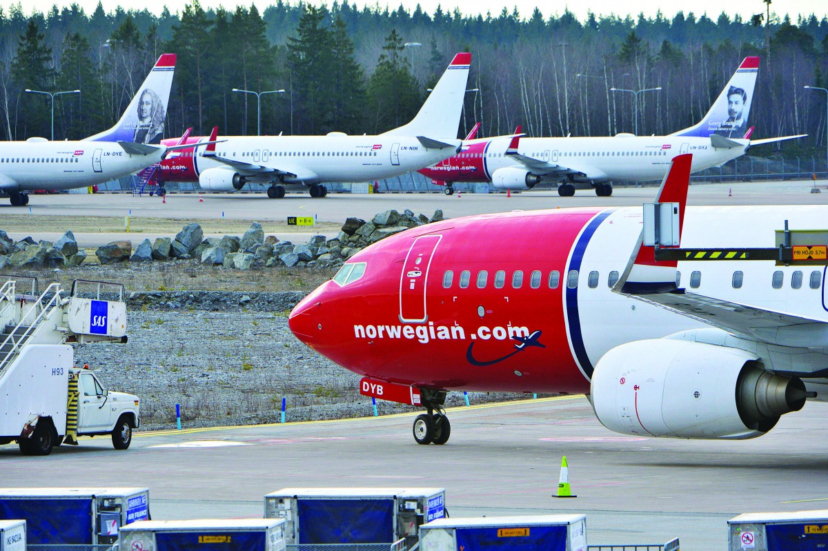 Aircraft of Norwegian low-cost airline Norwegian Air Shuttle on the tarmac at Arlanda airport in Stockholm, Sweden, recently.