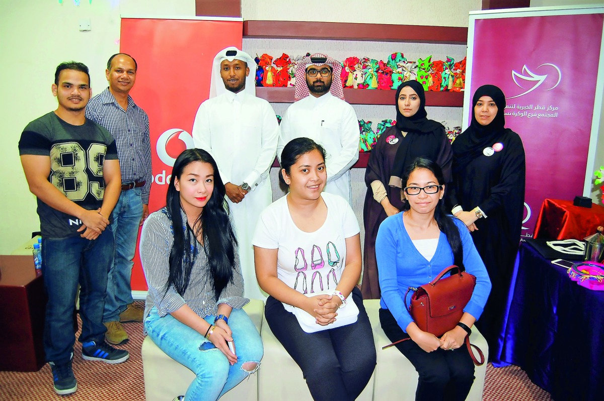 Officials of Vodafone and Qatar Charity during a visit to a hospital. 