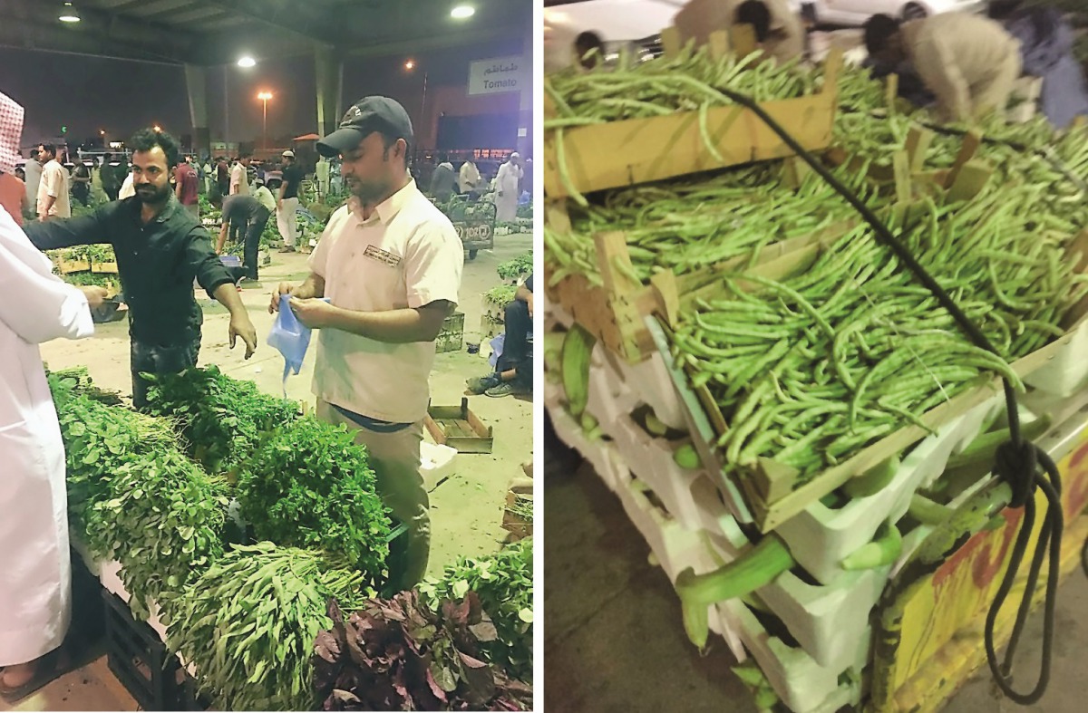 Scenes from the central market for fruits and vegetables.