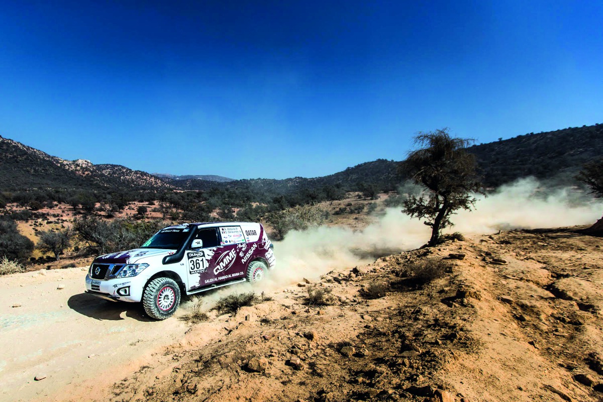 Adel Abdulla in action in his Nissan Patrol in this file photo. The Qatari driver resumes his FIA World Cup T2 title defence champion Adel Abdulla resumes his challenge for honours in this year’s FIA World Cup for Cross-Country Rallies at the Baja Aragon 
