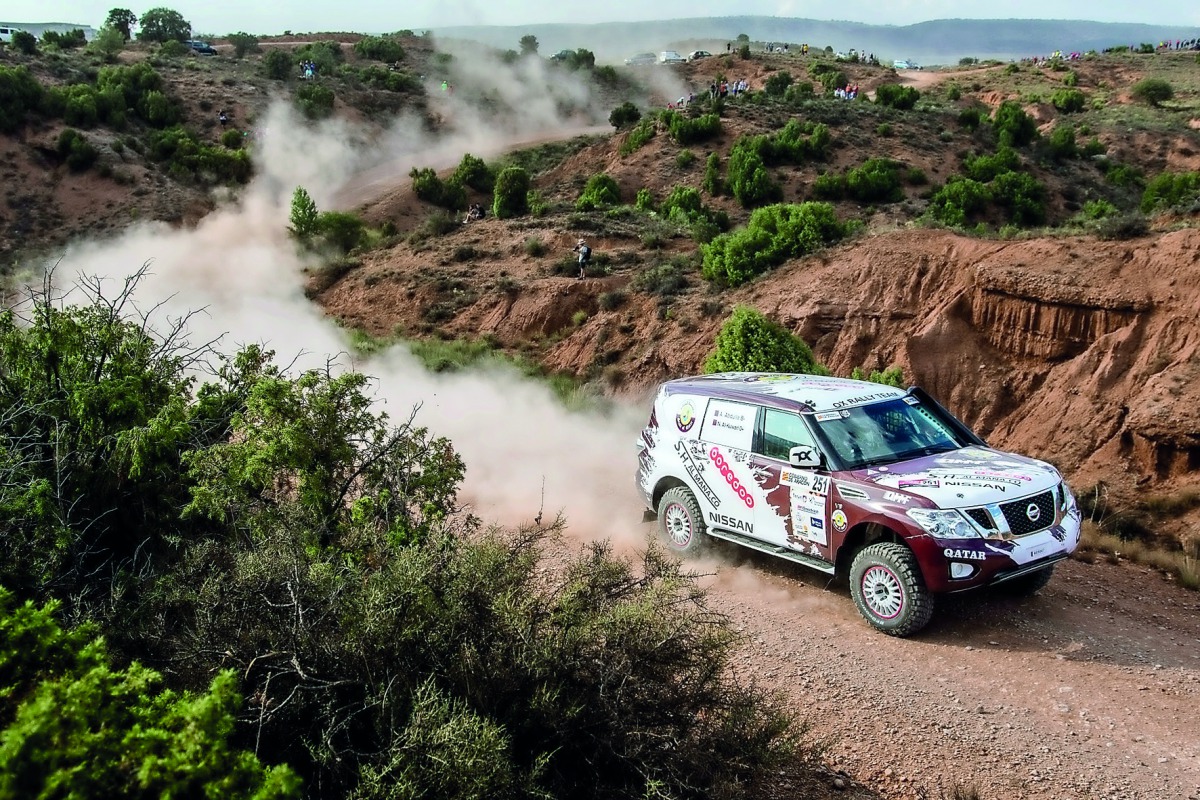 Qatari driver Adel Abdulla in action during the Baja Aragon in Spain. 