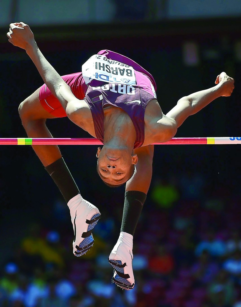 Qatar’s Mutaz Essa Barshim competes during the men’s High Jump qualification of the Beijing 2015 IAAF World Championships at the National Stadium in Beijing, in this file photo.