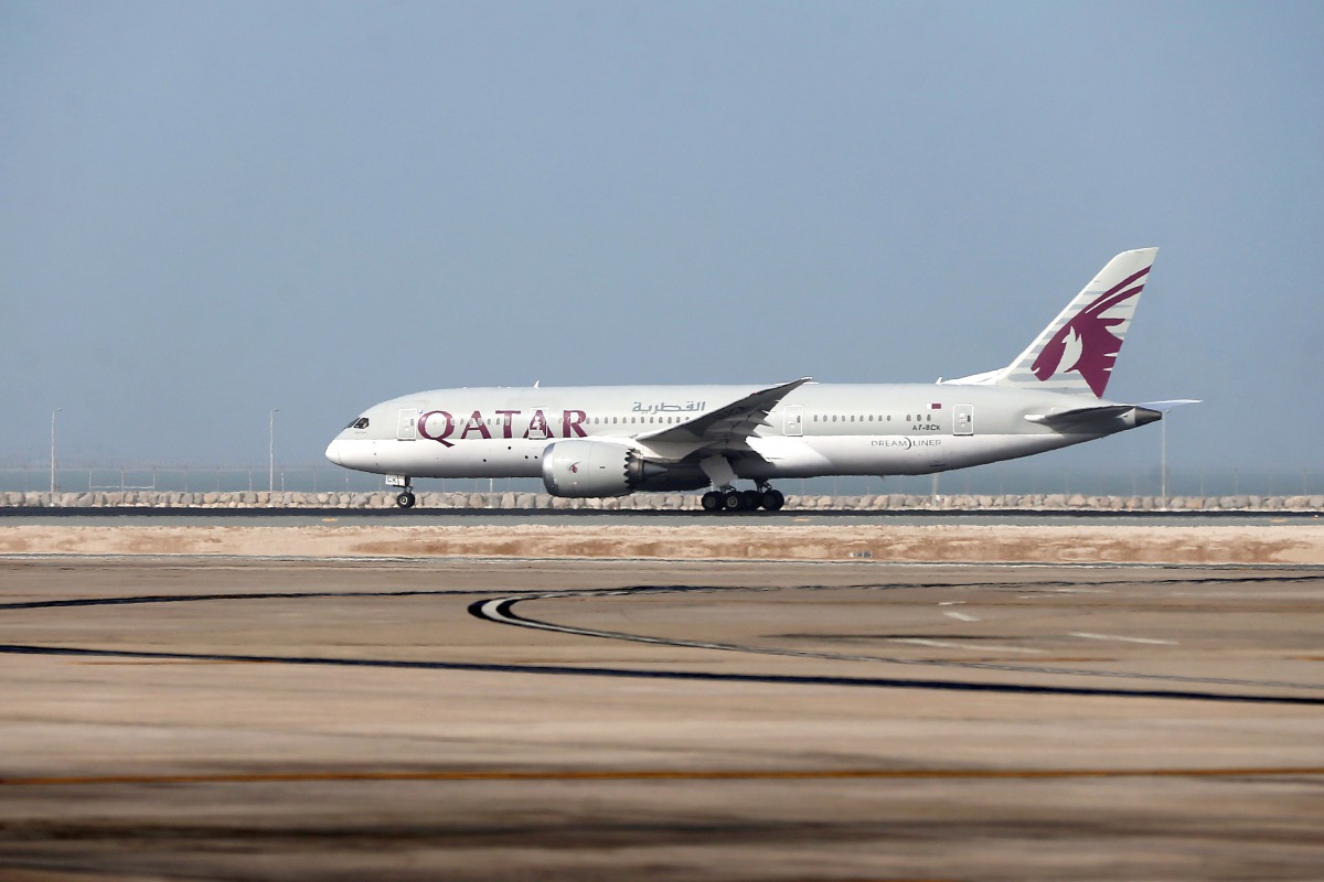 A Qatar Airways plane taking-off from the Hamad International Airport in Doha. (AFP)