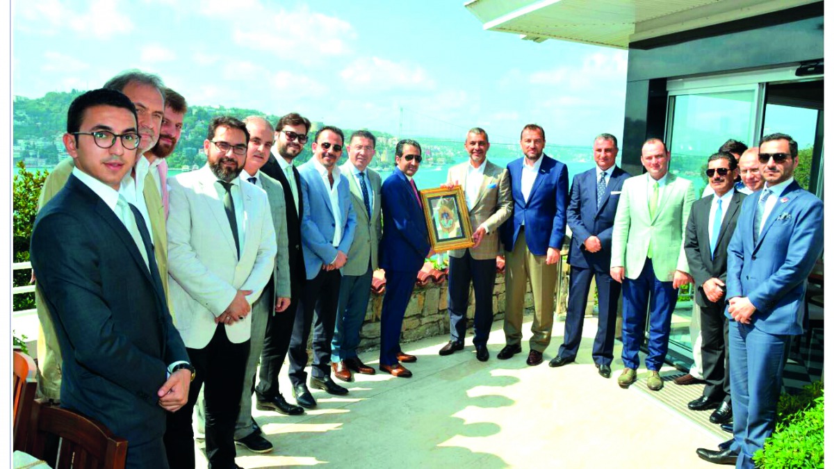 Saleh bin Hamad Al Sharqi, Director-General of Qatar Chamber, and other members of the Qatari trade delegation with their Turkish counterparts during the recently concluded visit to Turkey.