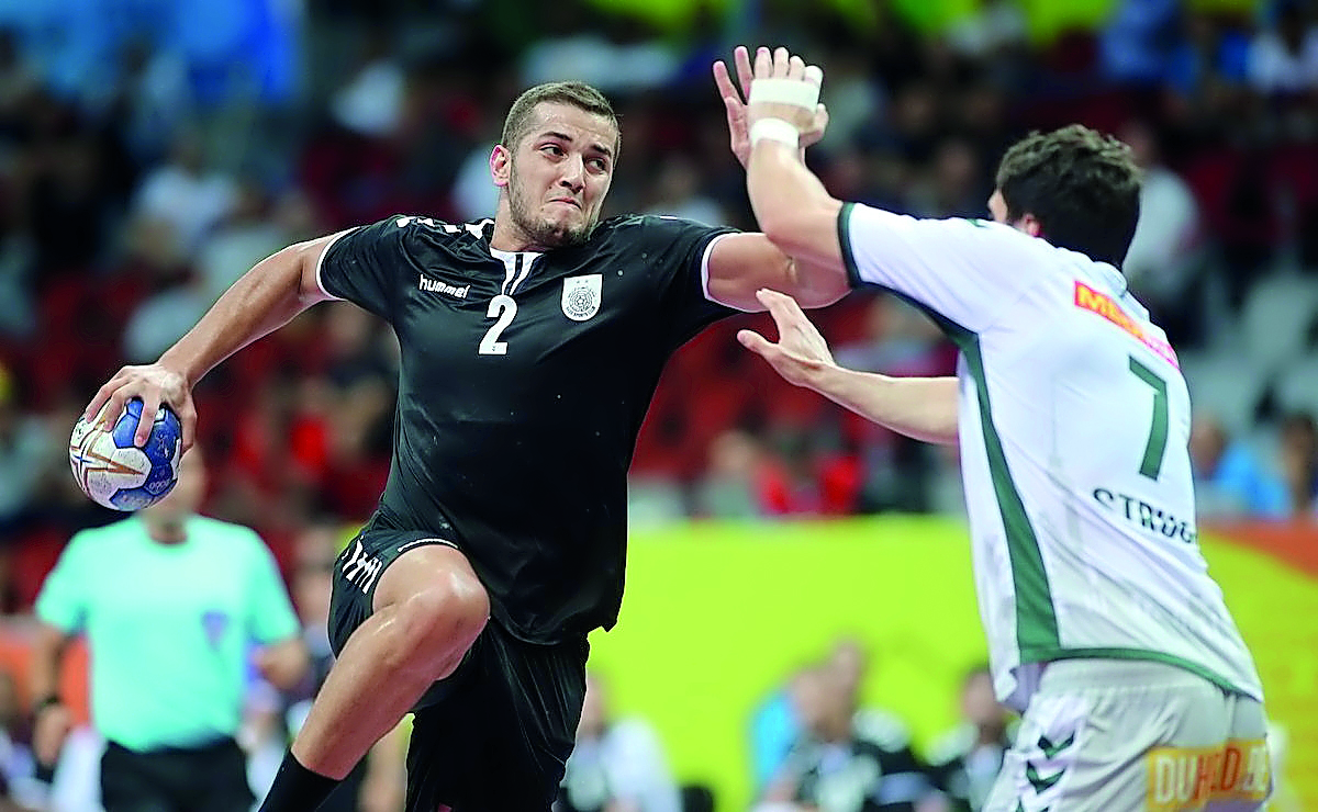 Action from the 2017 IHF Super Globe Championship semi-final between Al Sadd and Füchse Berlin at Duhail Sports Complex yesterday.