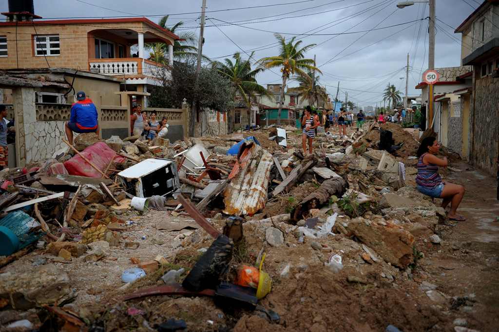 View of damages after the passage of Hurricane Irma, in Cojimar neighborhood in Havana, on September 10, 2017. AFP / YAMIL LAGE
