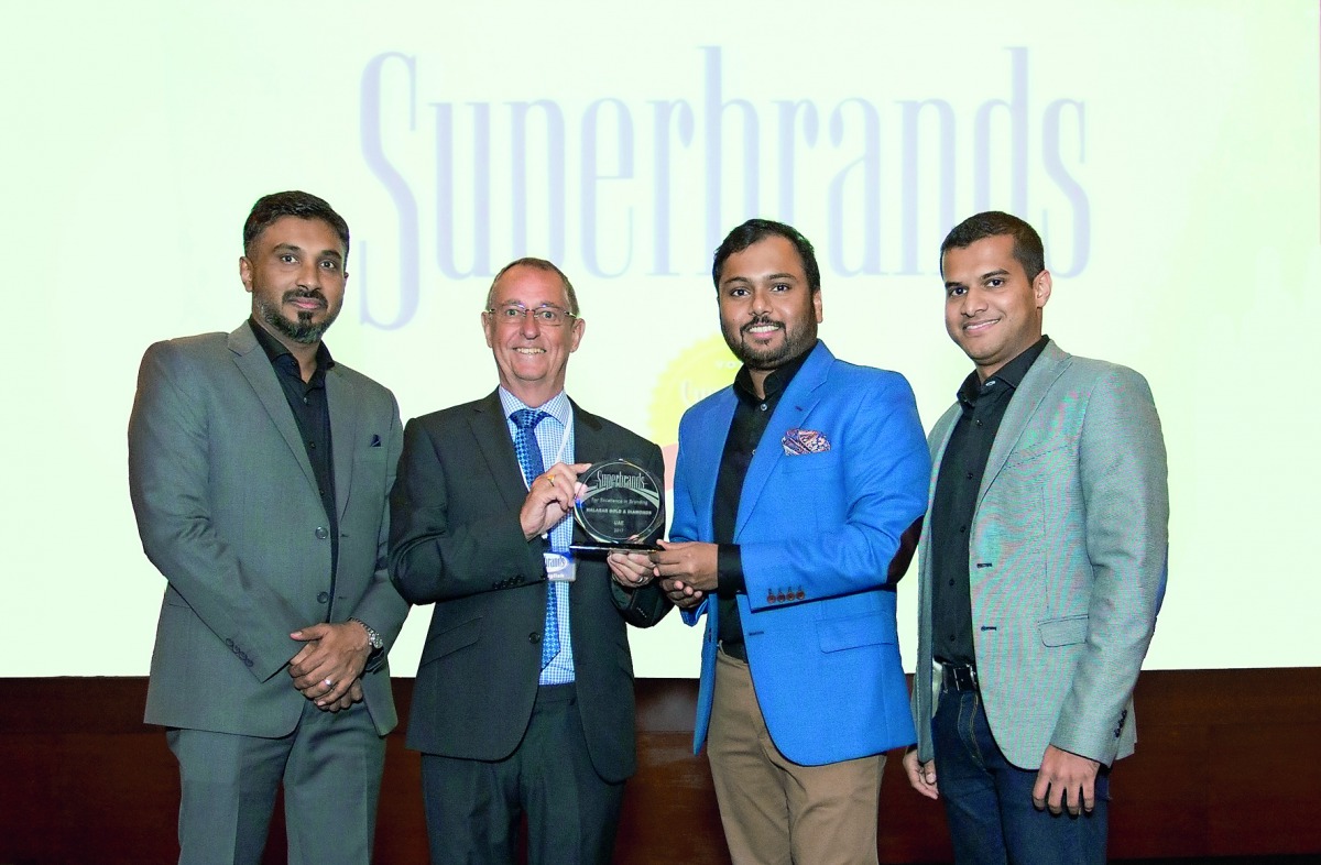 Officials of Malabar Gold & Diamonds with the prestigious ‘Superbrand’ award. 