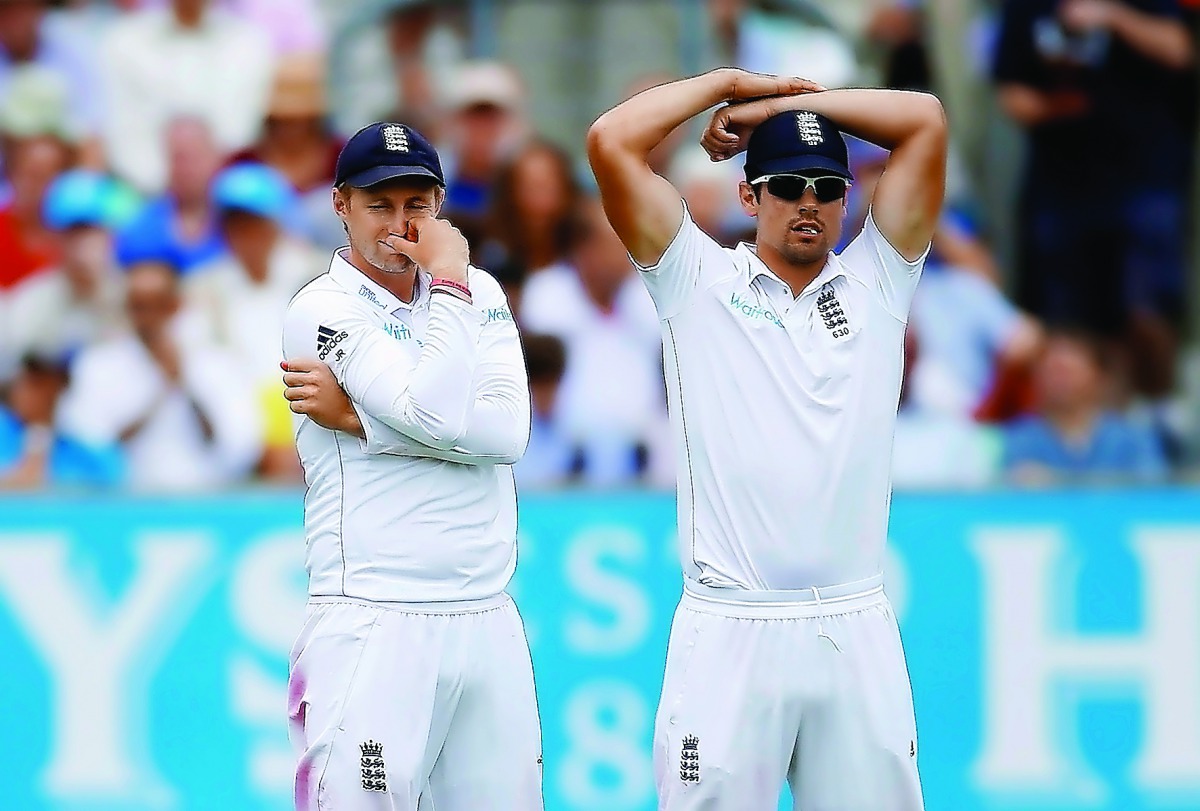 Current England Test skipper Joe Root (left) is seen with former captain Alastair Cook in this file picture. 