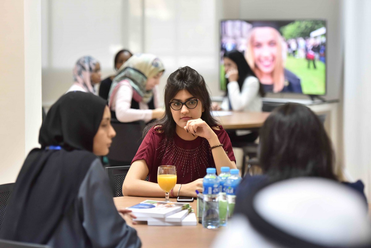 A student interacts with staff at AFG College during the Final Admissions Open Event. 