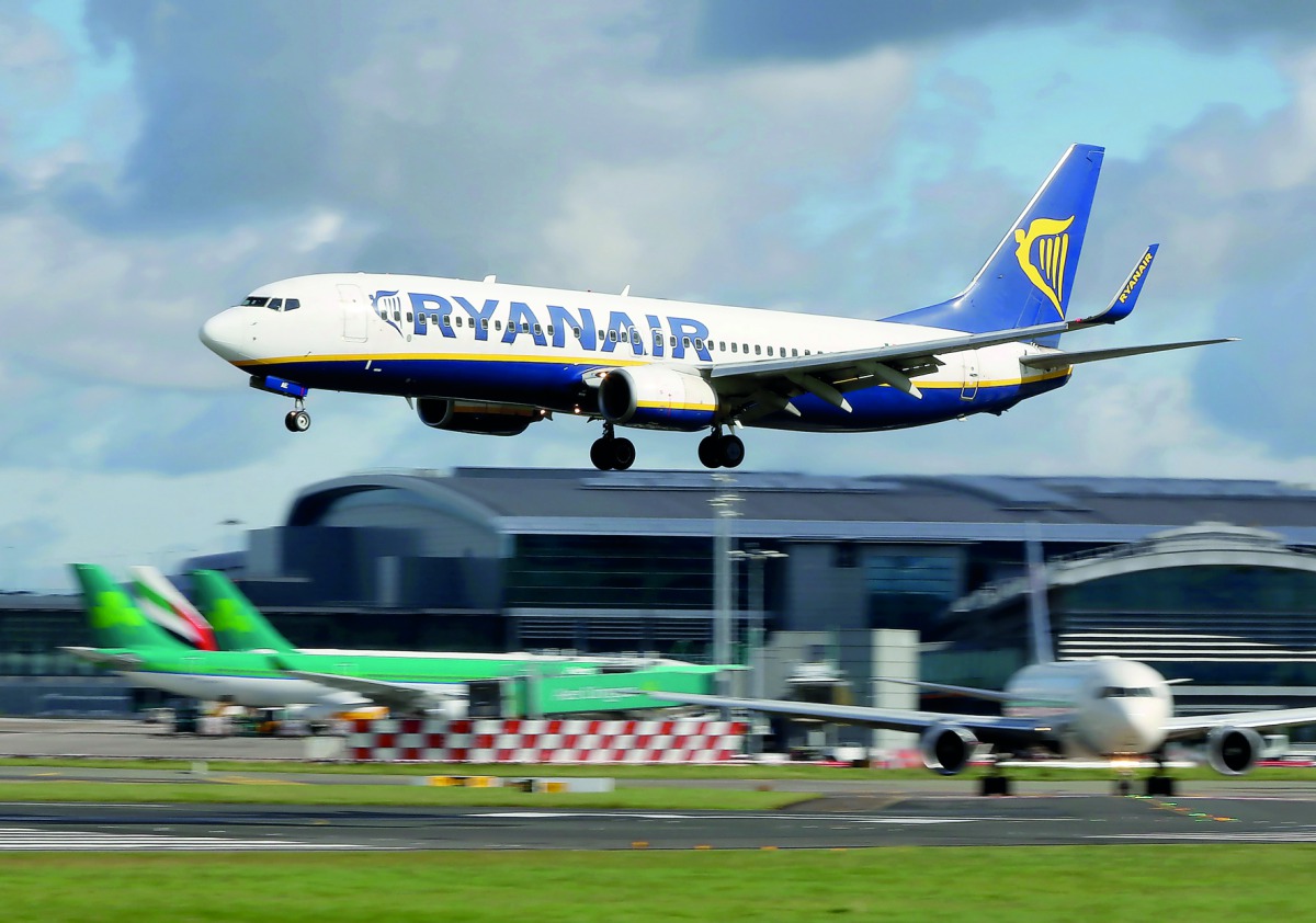 In this file photo taken on September 21, 2017 a Ryanair plane takes off from Dublin Airport. Irish no-frills airline Ryanair said on September 27, 2017 it was dropping its bid to buy Italian carrier Alitalia, as it struggles with a shortage of pilots tha