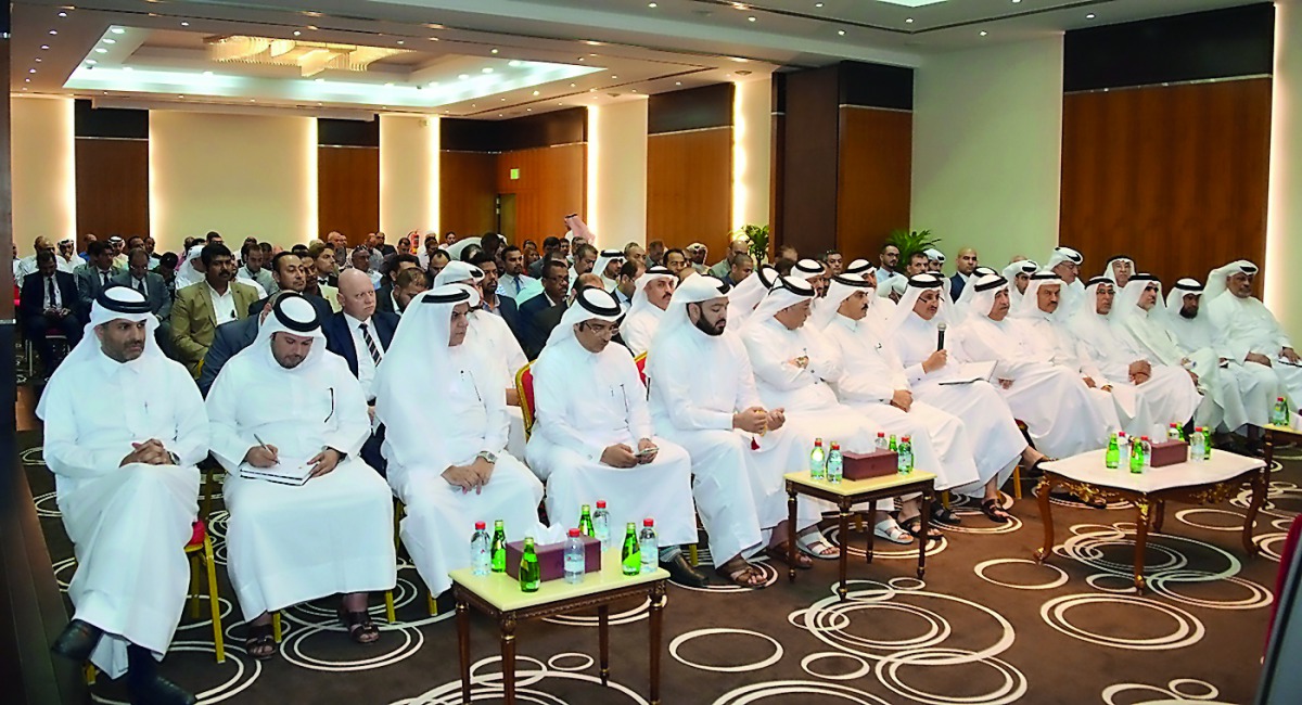 Participants during the seminar organised by Qatar Chamber to discuss the facilitation of customs clearance procedures, shipping and storage for importers and companies.
