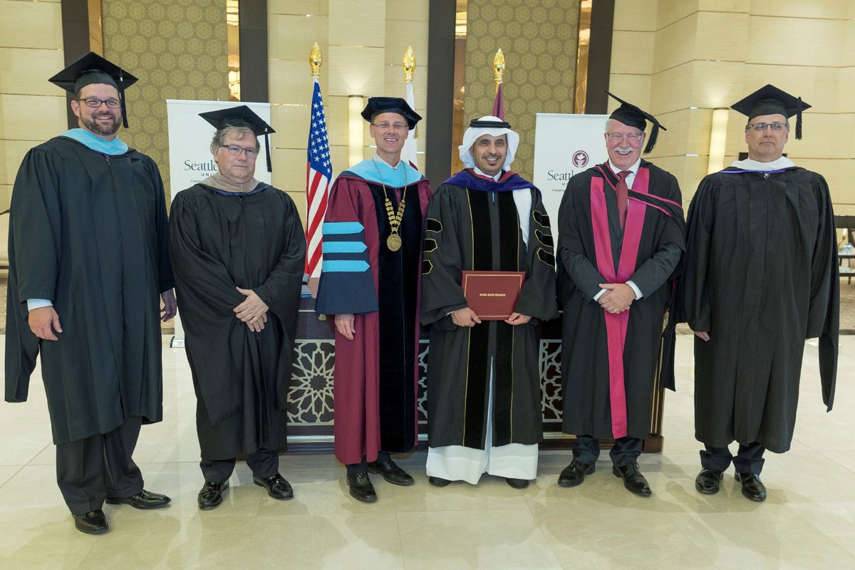 Qatar Prime Minister receiving honorary doctor of laws degree from Seattle Pacific University. Source: Twitter