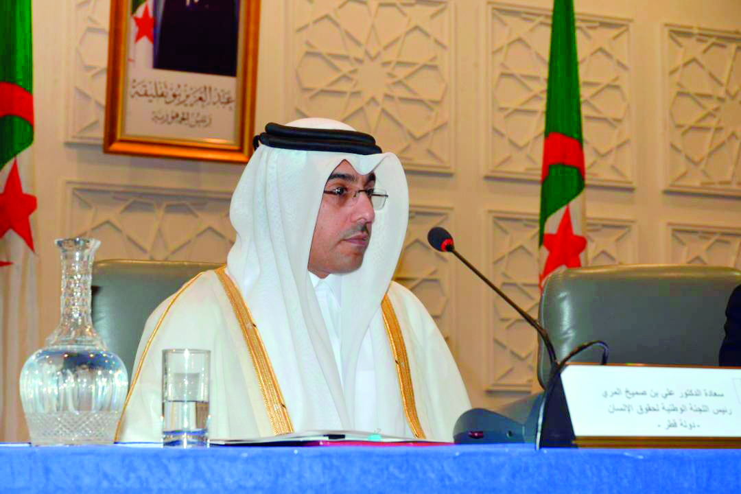 NHRC Chairman Dr Ali bin Sumaikh Al Marri at the General Assembly of the Arab Network for National Human Rights Institutions in Algiers, yesterday.