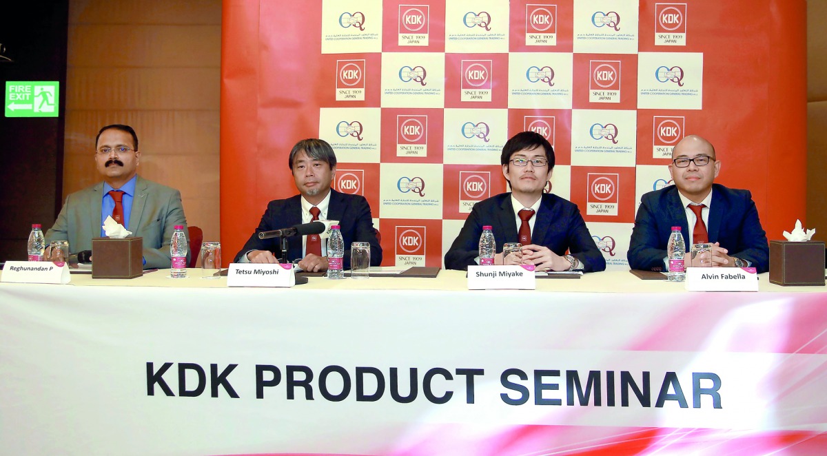 FROM LEFT: Reghunandan P, Business head at UCGT, Tetsu Miyoshi, General Manager of Product Planning Department at KDK Company Hong Kong, Shunji Miyake, Product Manager at KDK Company Dubai and Alvin Fabella, Assistant Sales & Marketing Manager at KDK Comp