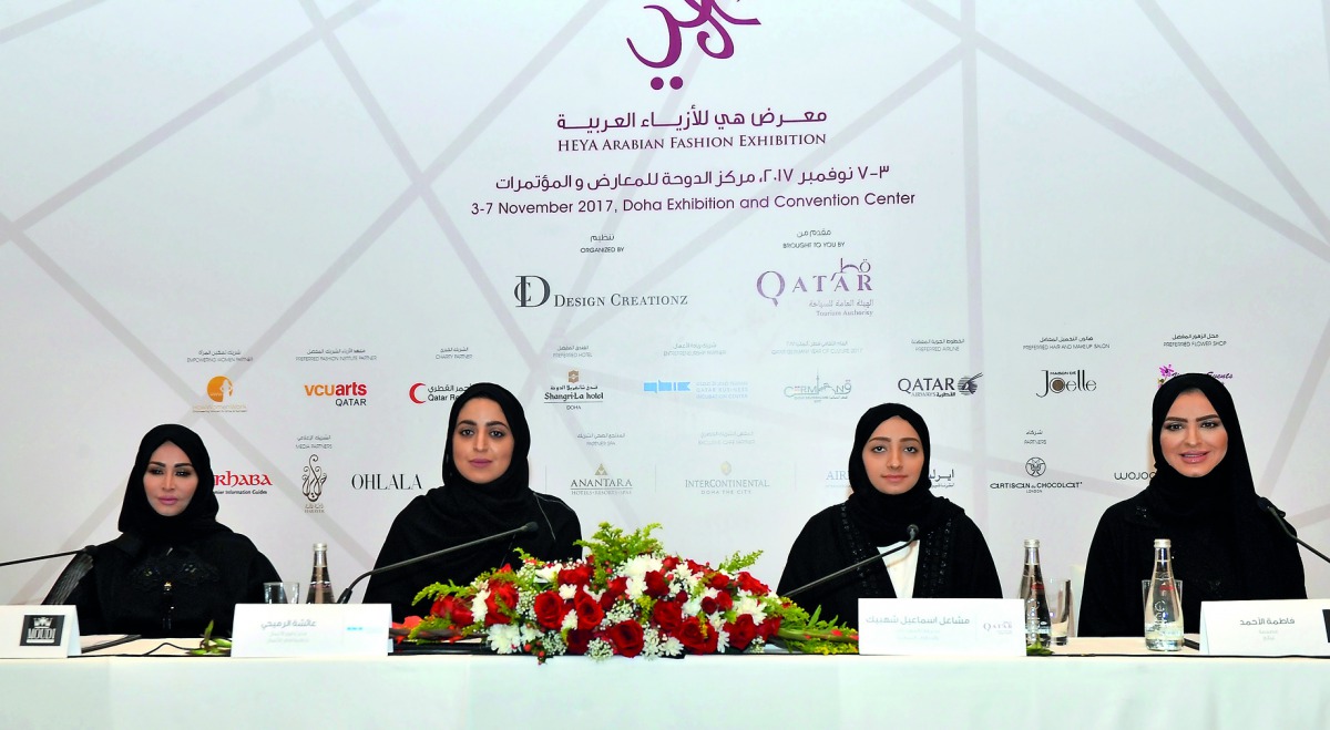 FROM LEFT: Moudi Al Harbi, designer at Moudi boutique, Aisha Al Rumaihi, Programme Manager at Qatar Business Incubation Center (QBIC), Mashal Ismail Shahbik, Director of Festivals and Tourism Events at Qatar Tourism Authority, and Fatima Al Ahmed, designe