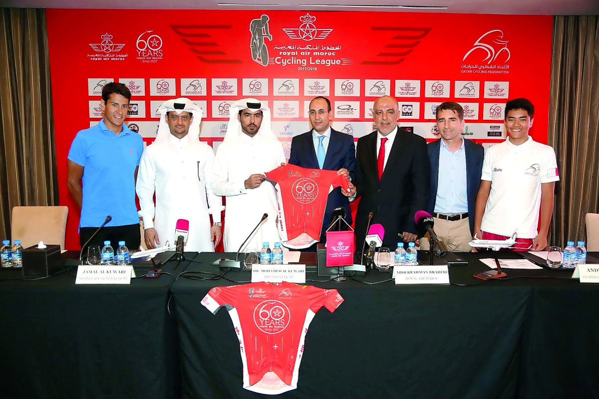 QCTF President Dr Mohammed Al Kuwari is seen with Royal Air Maroc officials Abderrahman Brahimi and Adil Khalloufi. Also in attendance were QCTF Secretary General Jamal Al Kuwari and Andrej Filip, the QTCTF Technical Secretary. 