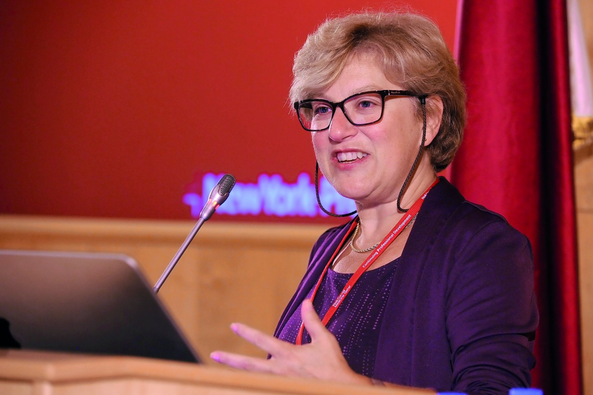 Dr Randi Diamond, Assistant Professor of Medicine at Weill Cornell Medicine in New York speaking at the event. 
