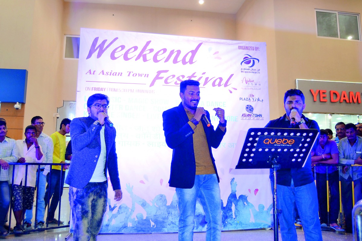 Singers performing at the Asian Town Weekend Festival.