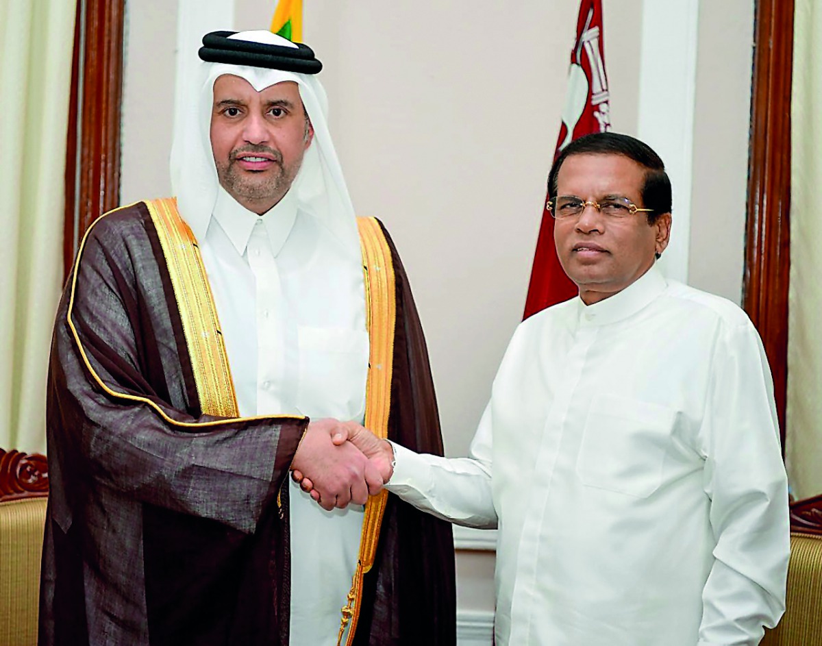 President of Sri Lanka Maithripala Sirisena met yesterday with Minister of Economy and Commerce H E Sheikh Ahmed bin Jassim Al Thani in Colombo yesterday.