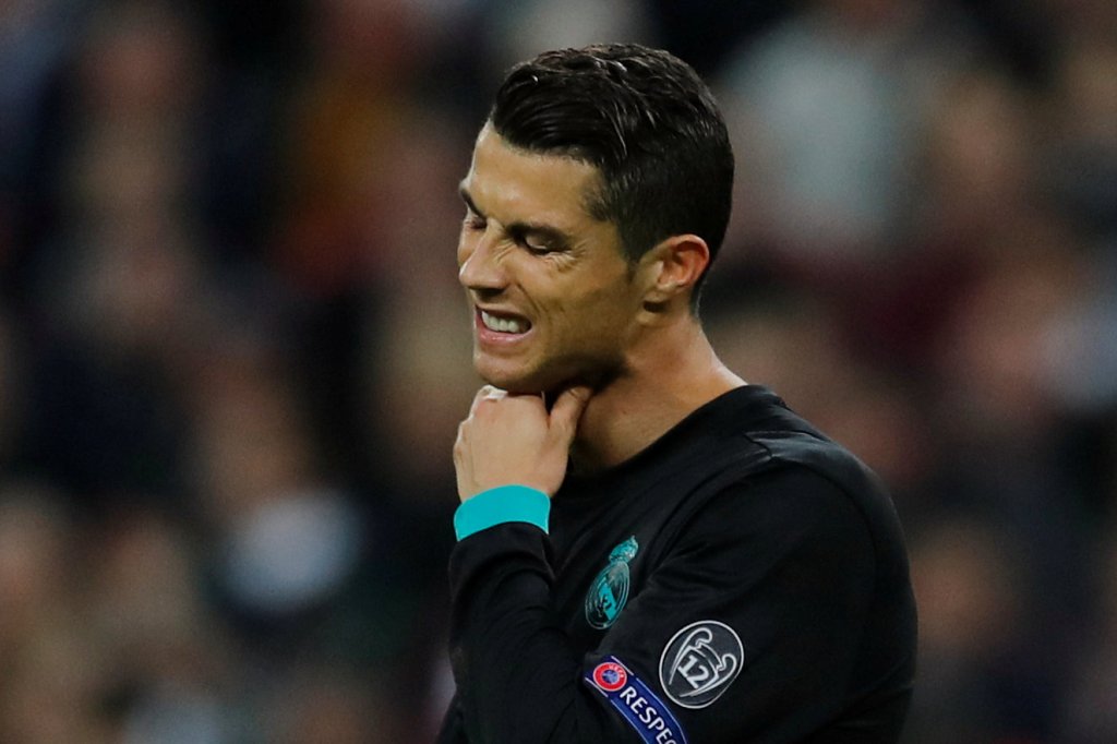 Real Madrid’s Cristiano Ronaldo looks dejected after the match REUTERS/Eddie Keogh
