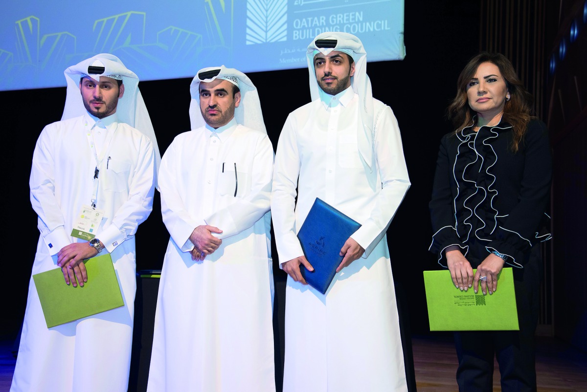 Eng Meshal Al Shamari, Director, QGBC, with strategic partners at the event.