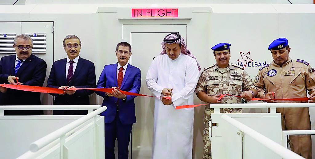 Minister of State for Defence Affairs H E Dr. Khalid bin Mohamed Al Attiyah, along with the National Defence Minister of the sisterly Republic of Turkey, Nurettin Canikli, and other dignitaries during the inauguration ceremony.
