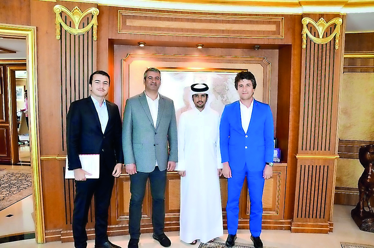 Sheikh Turki bin Faisal Al Thani (second right), Board member of Al Faisal Holding with officials from Kugu Logistics.